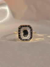 Load image into Gallery viewer, Midnight Sapphire Diamond Target Deco Ring
