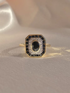 Midnight Sapphire Diamond Target Deco Ring