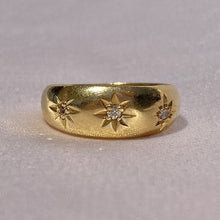 Load image into Gallery viewer, Antique 18k Trilogy Diamond Gypsy Ring 1918
