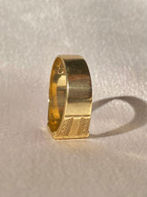 Load image into Gallery viewer, Antique 9k Starburst Diamond Signet Ring 1931
