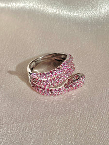 14k Pink Diamond Pavé Snake Ring 2 cts