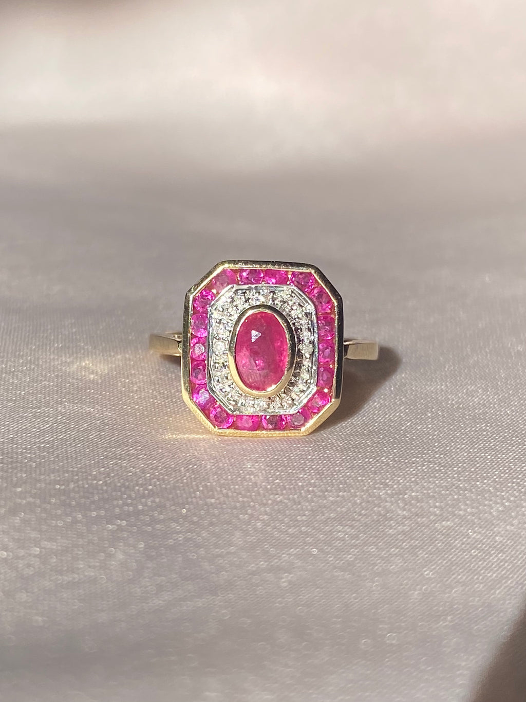 Ruby Diamond Target Deco Ring