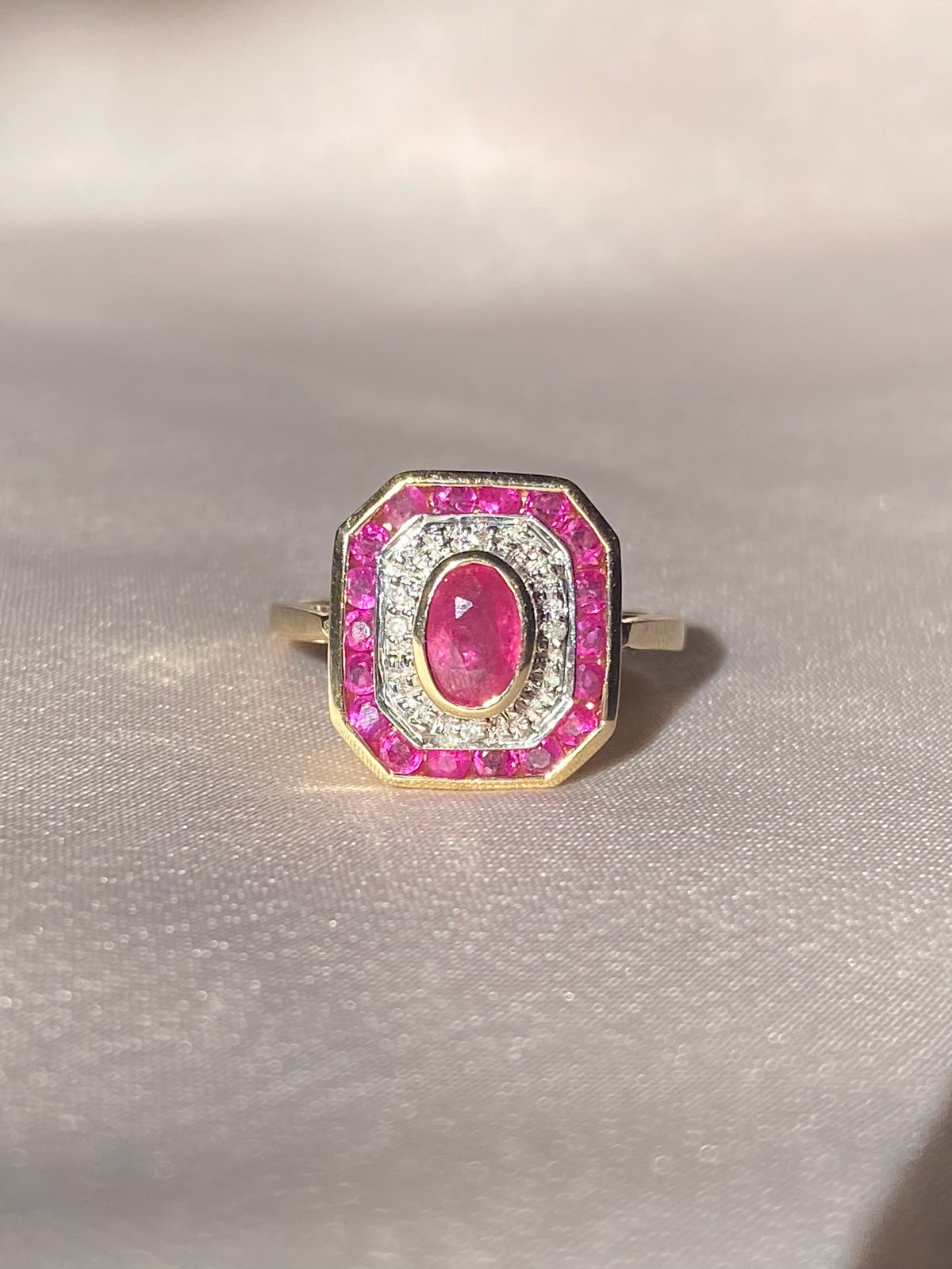 Ruby Diamond Target Deco Ring