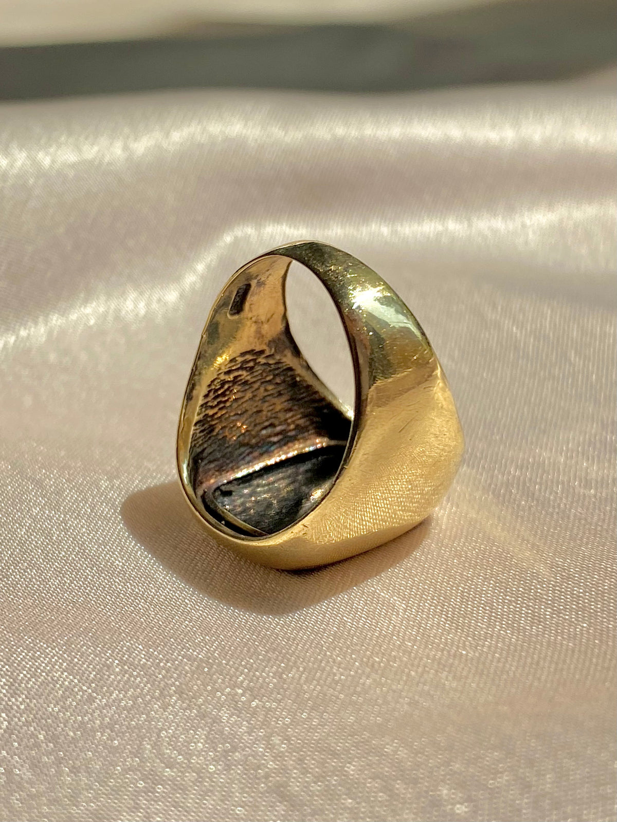 Vintage 9k Onyx Square Signet Ring 1978
