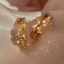 Load image into Gallery viewer, Vintage 9k Morganite Diamond Drop Earrings
