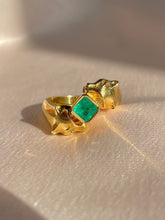 Load image into Gallery viewer, Vintage 18k Emerald Diamond Panther Duo Ring
