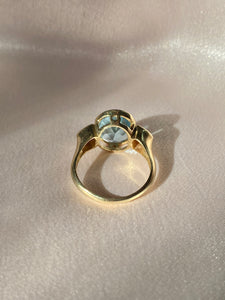 Vintage 9k Bezel Topaz Amethyst Ring