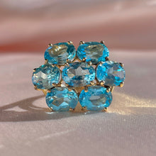 Load image into Gallery viewer, Vintage 10k Topaz Oval Floral Cocktail Ring
