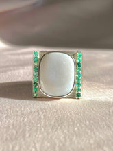 Load image into Gallery viewer, Opal Cabochon Emerald Dress Ring

