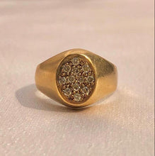 Load image into Gallery viewer, Vintage 9k Diamond Cluster Signet Ring
