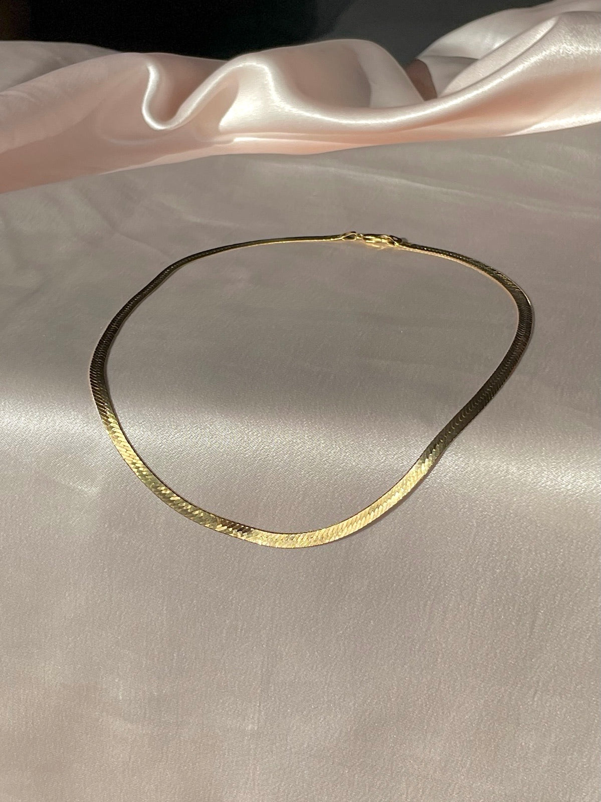 Vintage 14k Herringbone Link Chain 18"