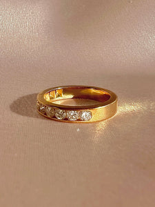 Vintage 14k Diamond Half Eternity Bar Ring 0.60cts