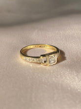 Load image into Gallery viewer, Vintage 9k Princess Cut Diamond Cocktail Ring
