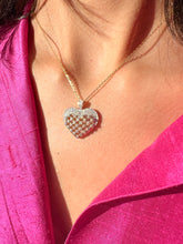 Load image into Gallery viewer, Vintage 14k Diamond Heart Lattice Pendant
