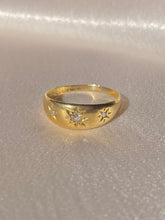Load image into Gallery viewer, Antique 18k Trilogy Diamond Starburst Gypsy Ring 1913
