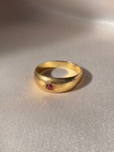 Antique 18k Ruby Solitaire Gypsy Ring