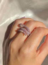 Load image into Gallery viewer, 14k Pink Diamond Pavé Snake Ring 2 cts
