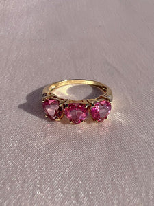 Vintage 9k Pink Heart Diamond Ring
