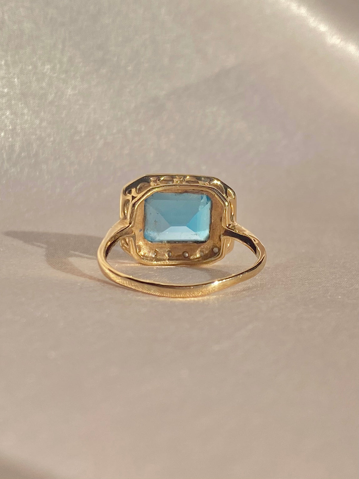 Vintage 14k Topaz Diamond Cocktail Ring