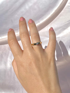 Vintage 9k Princess Cut Diamond Ring