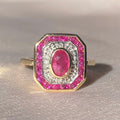 Ruby Diamond Target Deco Ring