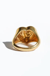 Vintage 18k Adam + Eve Heart Carrera y Carrera Signet Ring