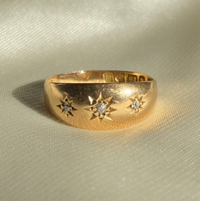 Load image into Gallery viewer, Antique 18k Trilogy Diamond Gypsy Ring
