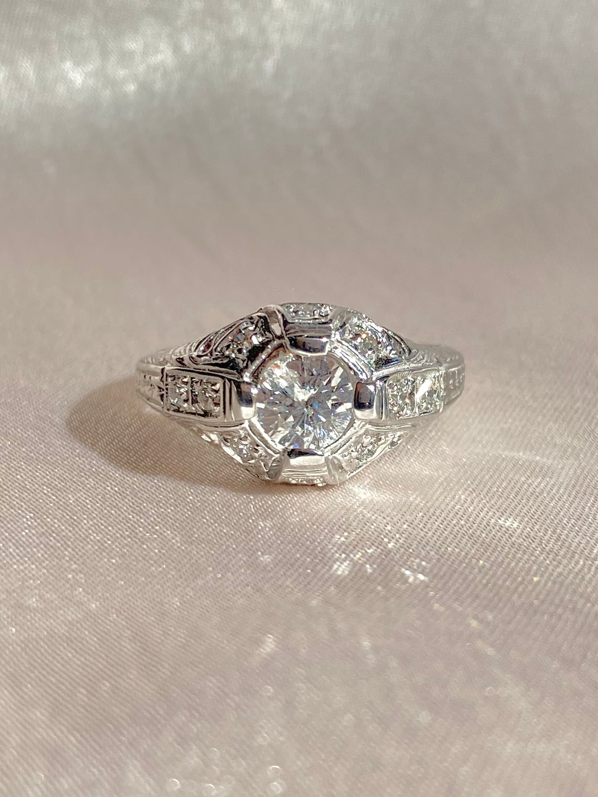 Vintage 14k Diamond Engagement Ring 0.80ctw
