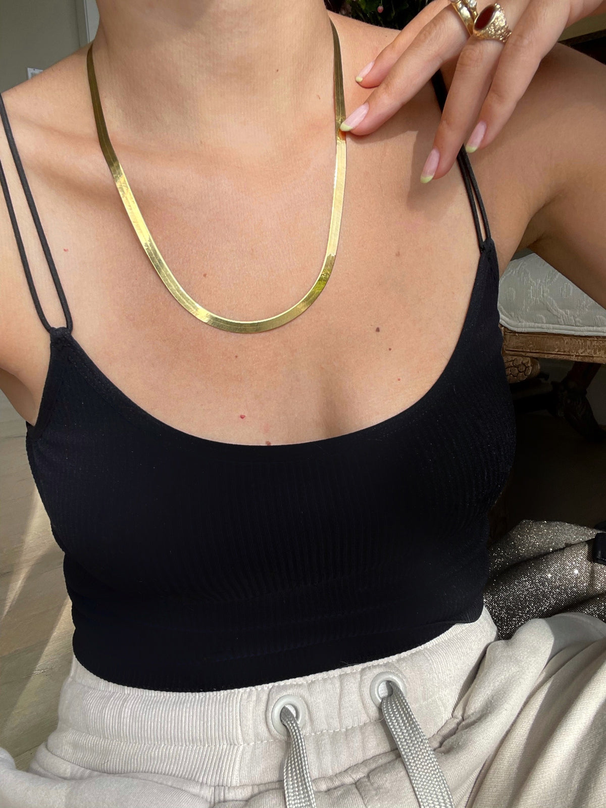 Vintage 14k Silky Herringbone Chain 20"