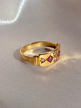 Load image into Gallery viewer, Antique 15k Diamond Ruby Pomegranate Ring 1890
