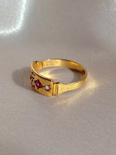 Load image into Gallery viewer, Antique 15k Diamond Ruby Pomegranate Ring 1890
