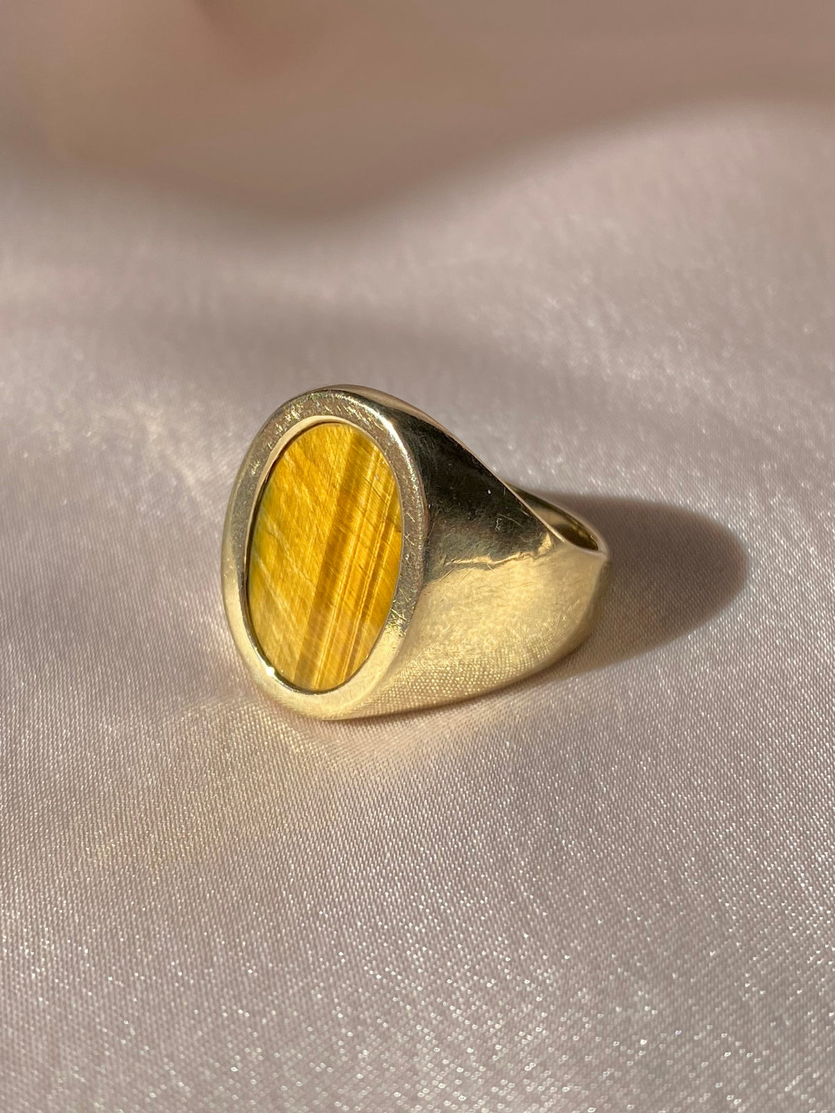 Vintage 10k Tiger's Eye Signet Ring