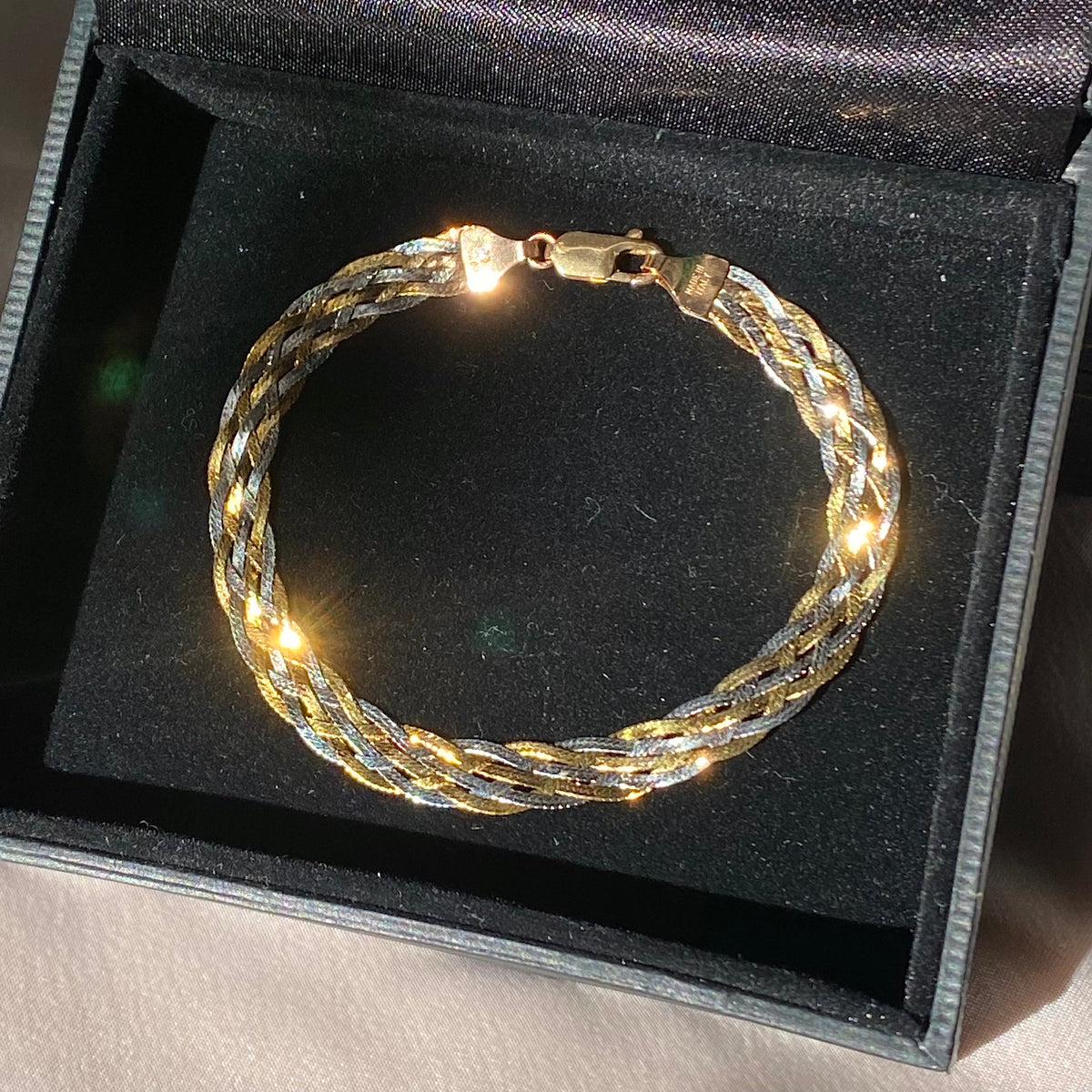 Vintage 9k Two-Tone Weave Bracelet