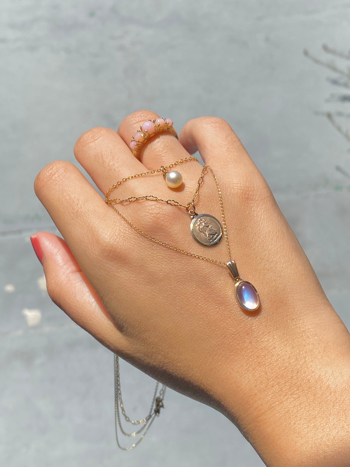 Rainbow Moonstone Cab Pendant by 23carat