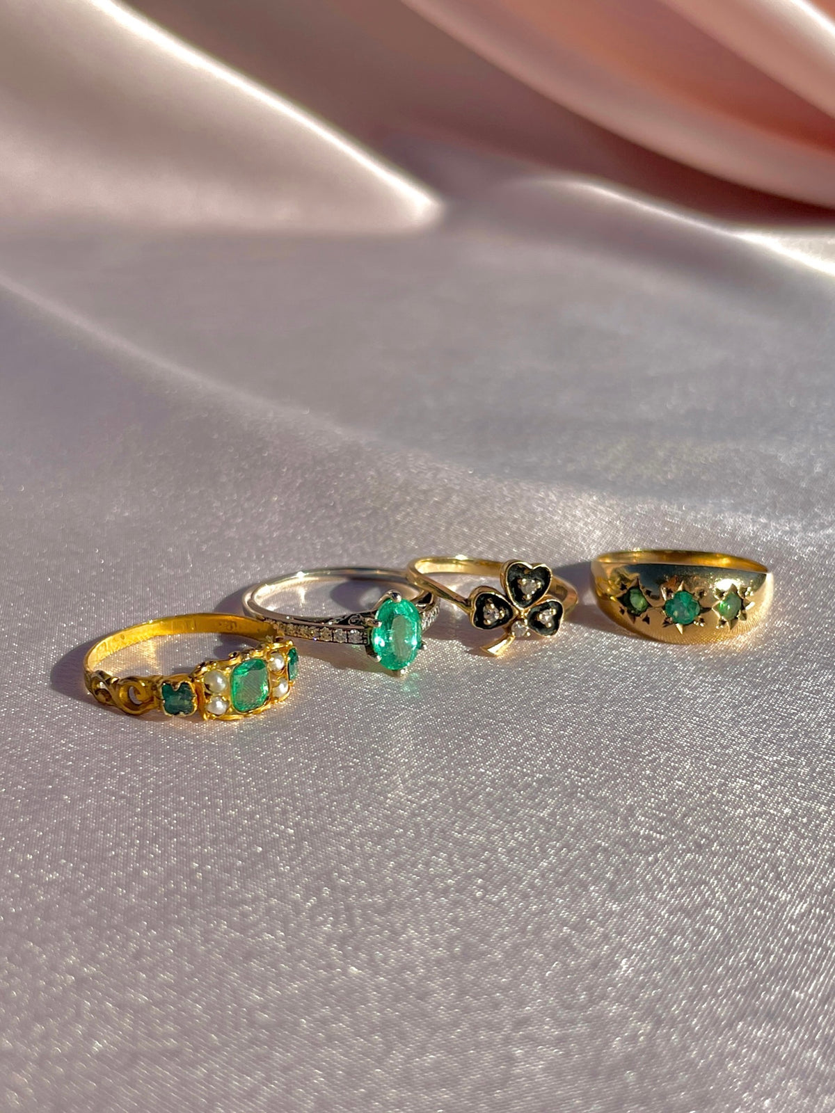 Antique 12k Emerald Pearl Scottish Ring