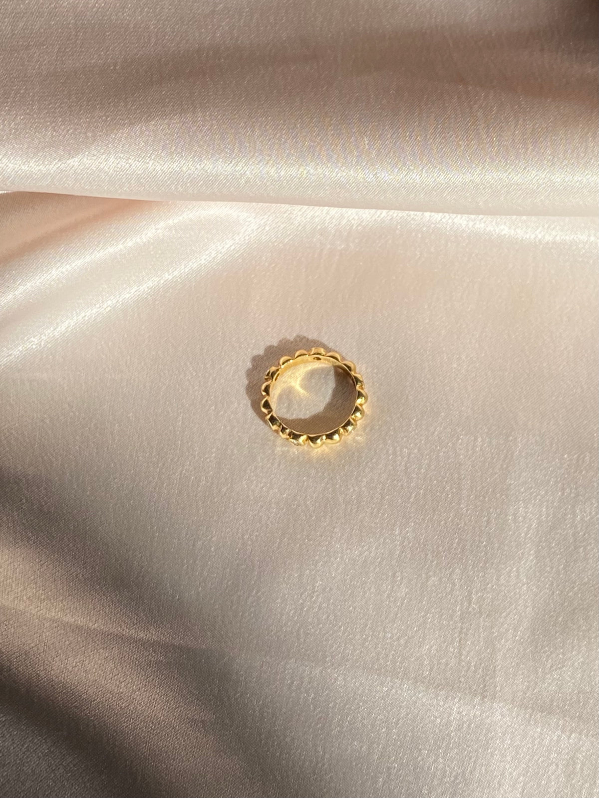 Vintage 18k Diamond Dot Ribbed Eternity Band