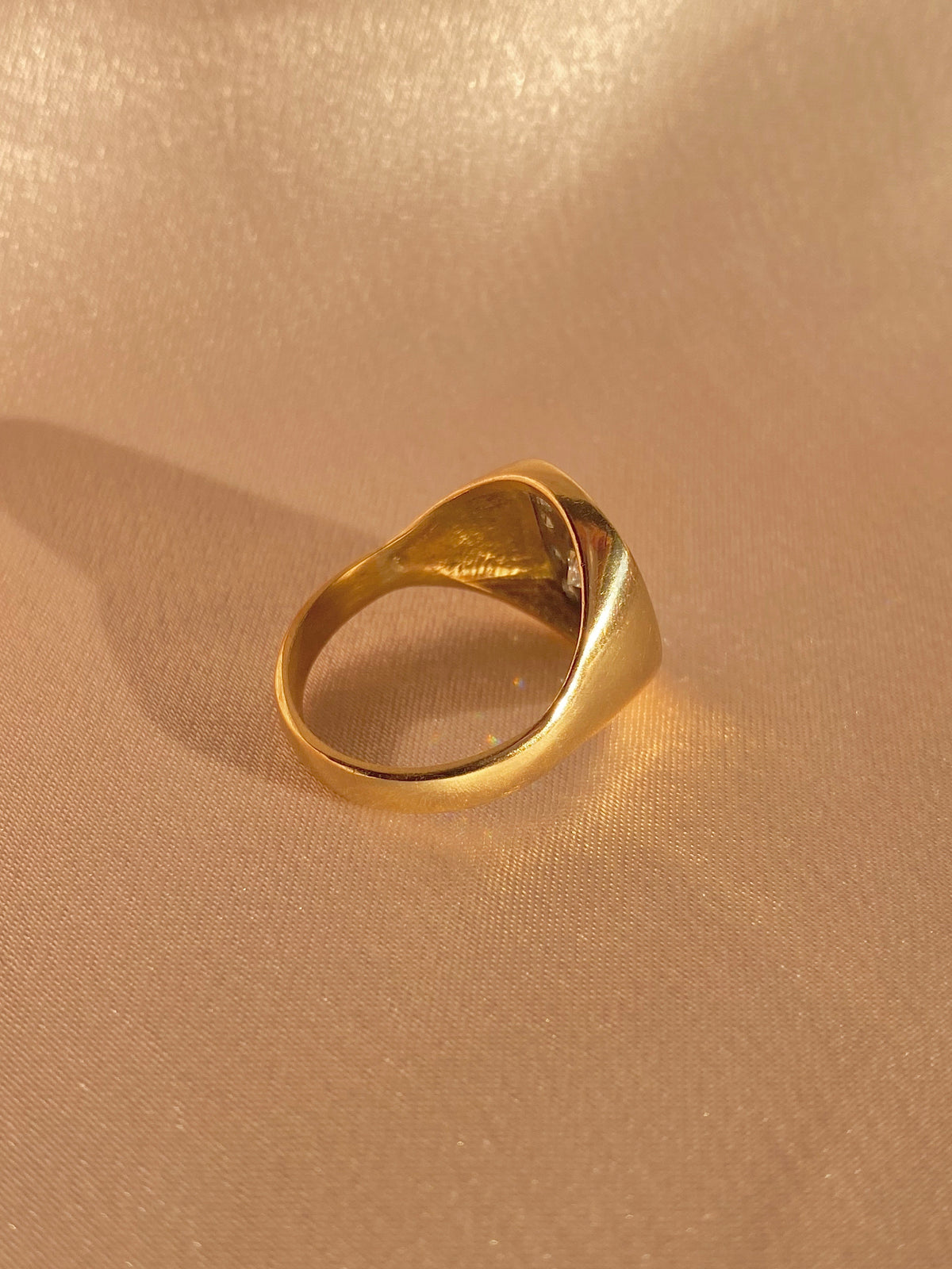 Vintage 9k Diamond Champion Signet Ring