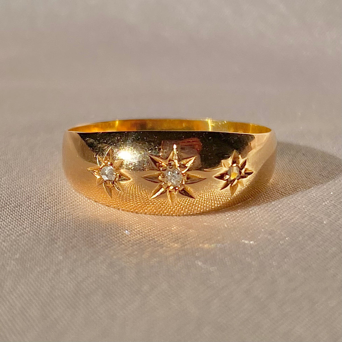 Antique 18k Diamond Trilogy Gypsy Ring 1897