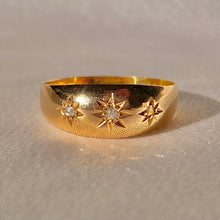 Load image into Gallery viewer, Antique 18k Diamond Trilogy Gypsy Ring 1897
