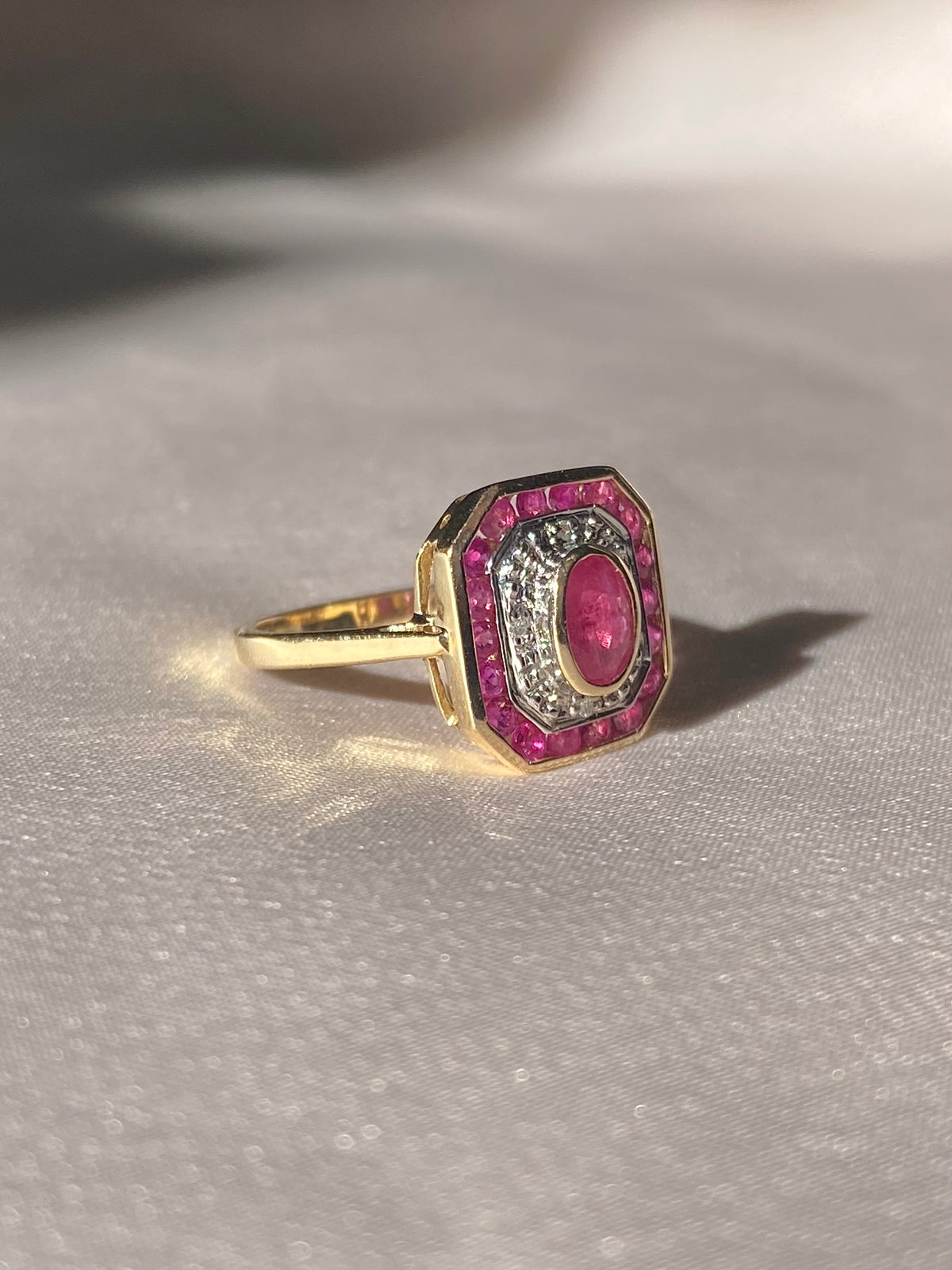 Ruby Diamond Target Deco Ring