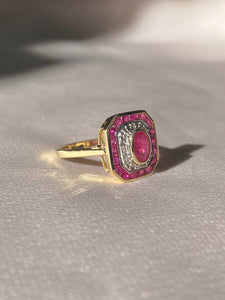 Ruby Diamond Target Deco Ring