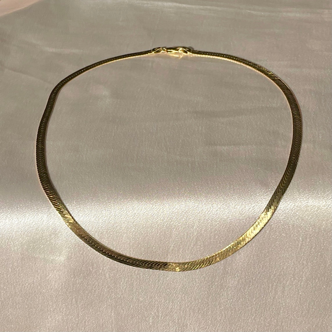 Vintage 14k Herringbone Link Chain 18"