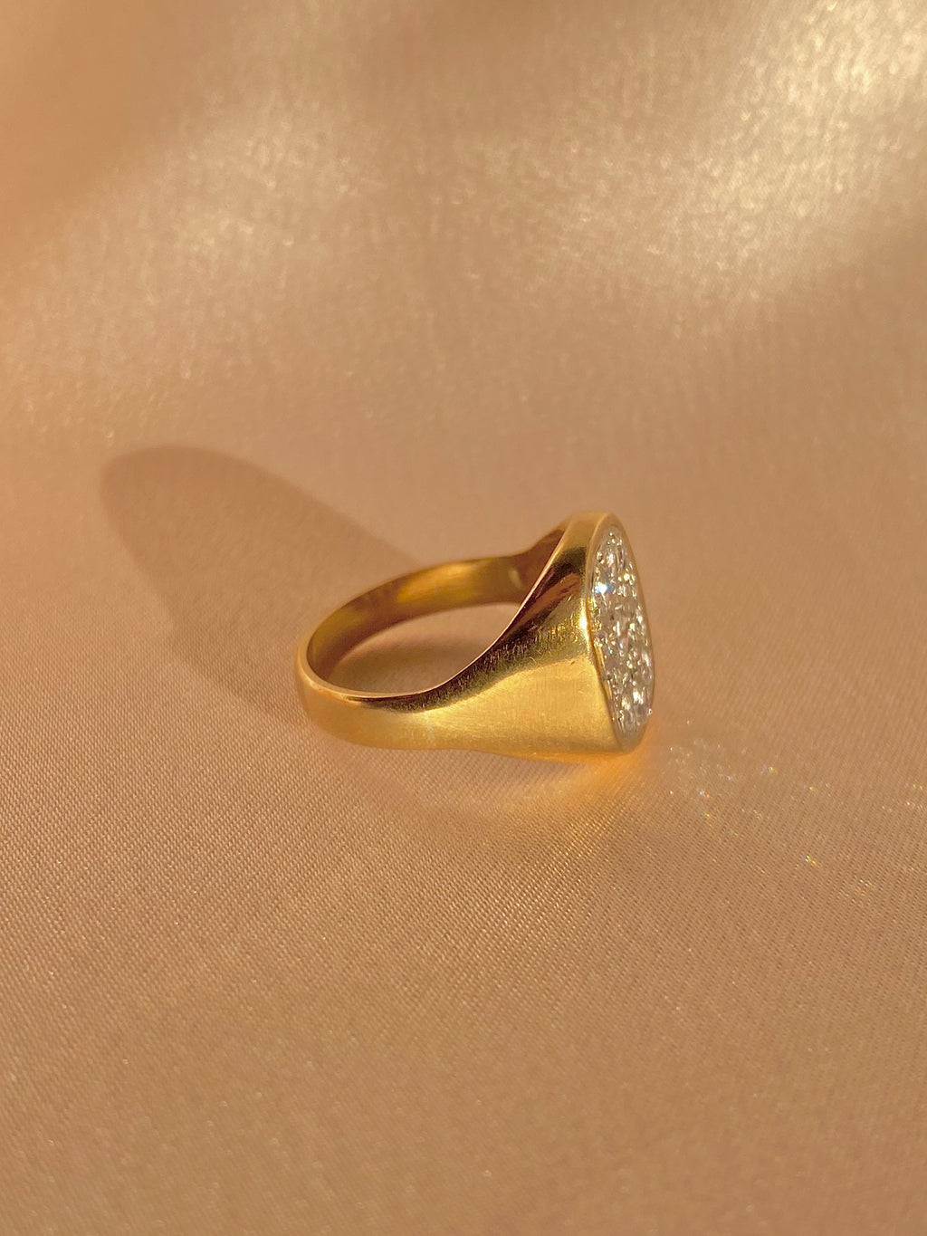 Vintage 9k Diamond Champion Signet Ring