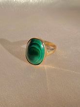 Load image into Gallery viewer, Vintage 10k Malachite Bezel Ring
