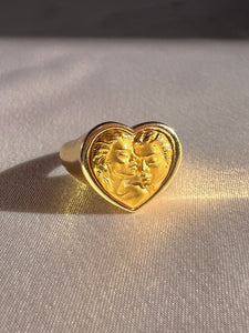Vintage 18k Adam + Eve Heart Carrera y Carrera Signet Ring
