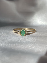 Load image into Gallery viewer, Vintage 14k Columbian Emerald + Diamond Ring
