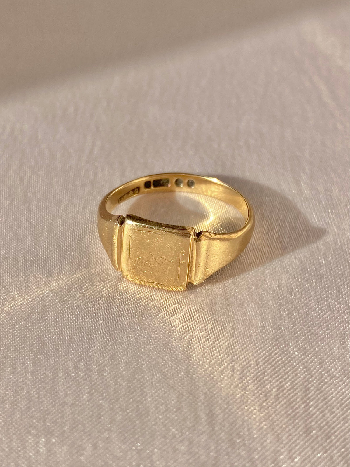 Vintage 9k Square Signet Ring 1950s