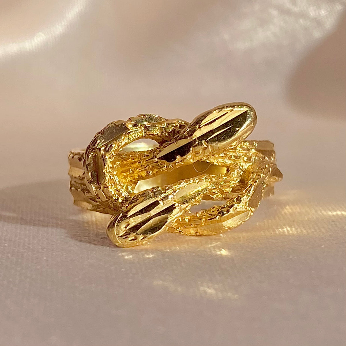 Vintage 14k Double Headed Snake Ring