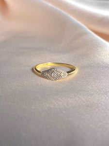 Antique 18k + Platinum Diamond Art Deco Ring