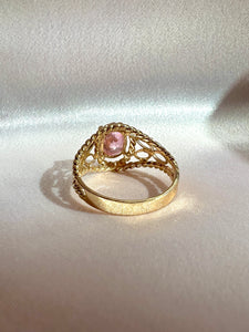 Vintage 10k Pink Oval Cubic Zirconia Ring